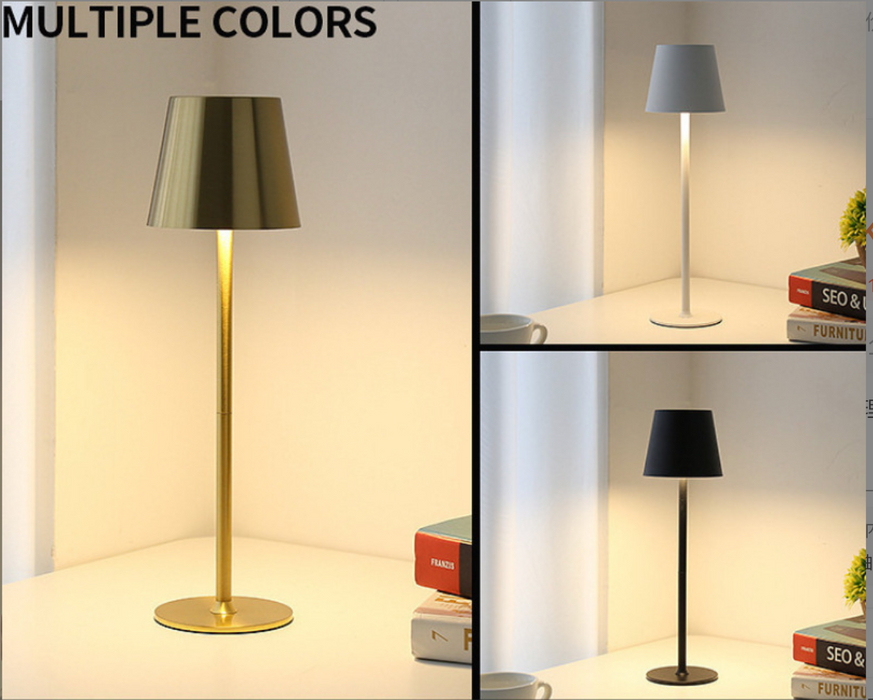 LED Ładowalna Lampa Biurkowa - Dotykowy Włącznik Lampki Stołowe, 3 Tryby Kolorów, Regulacja Jasności - Idealna do Sypialni, Salonu, Baru i Dekoracyjnego Oświetlenia na Kolację