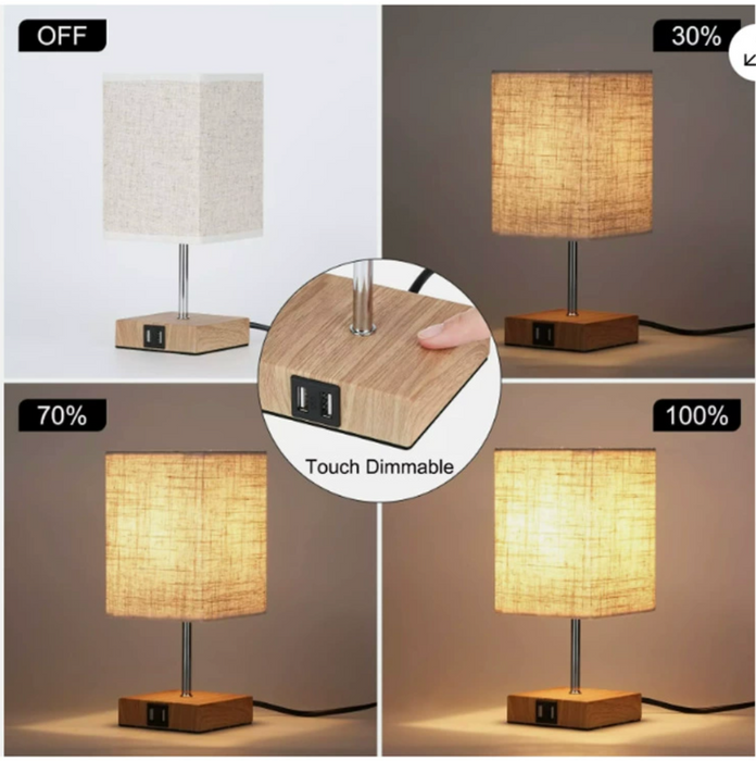 Lampa biurkowa LED od Bedside Lamps - dotykowa, ściemnialna lampa stołowa z portem USB i Type C, szybkie ładowanie, ochrona oczu - idealne światło do czytania dla studentów i osób czytających przez długie godziny