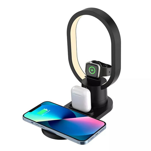 4 in 1 15W Magnetic Lamp - Wireless Charger and 360 Degrees Rotating Night Light, Bedside Light - Perfect for Samsung Galaxy Z Fold 4, S22 Ultra, iPhone 14 Pro Max - Shopsta EU