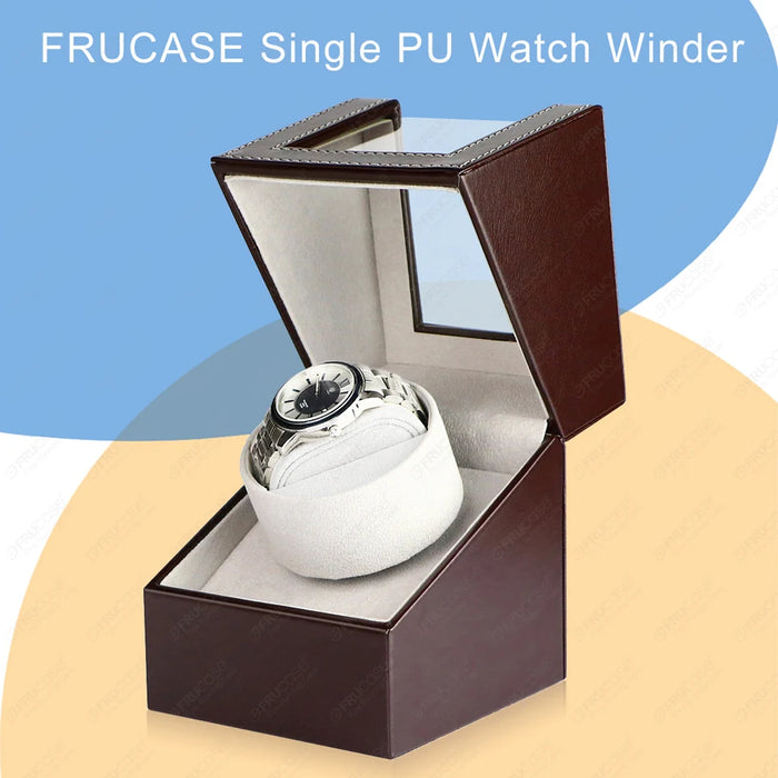 PU Watch Winder for Automatic Watches — 1 or 2 Watch, 2 Rotation Modes