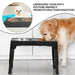 Adjustable Raised Dog Feeding Station with Two Stainless Steel Bowls - Black