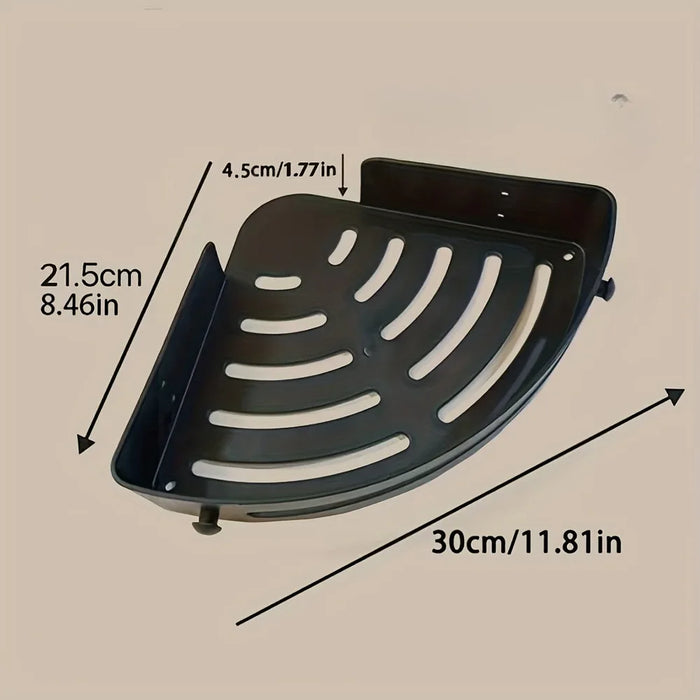 No‑Drill Adhesive Bathroom Shelf – 1 or 2‑Pack, Black Tripod Design