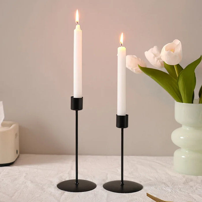 Simple Iron Candlestick — Dinner Table Candle Holder
