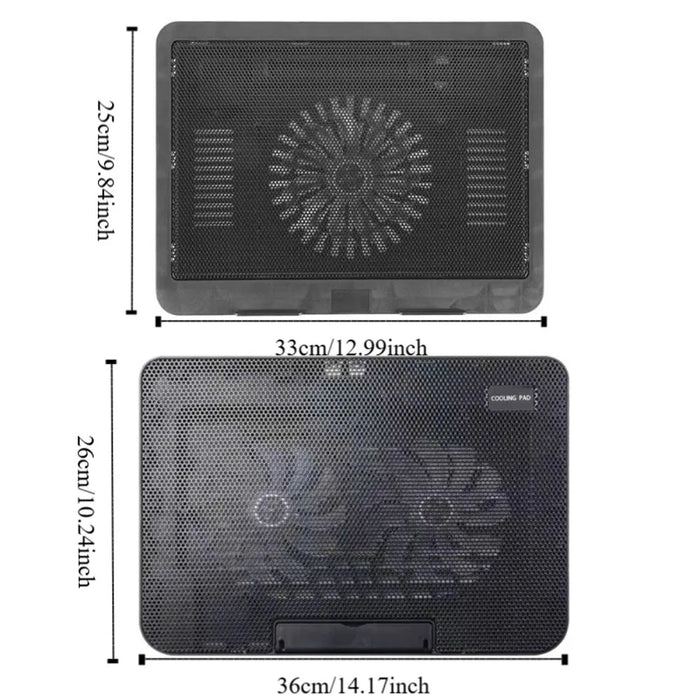 Portable Adjustable Laptop Cooling Pad – USB-Powered Metal Mesh Cooler with LED