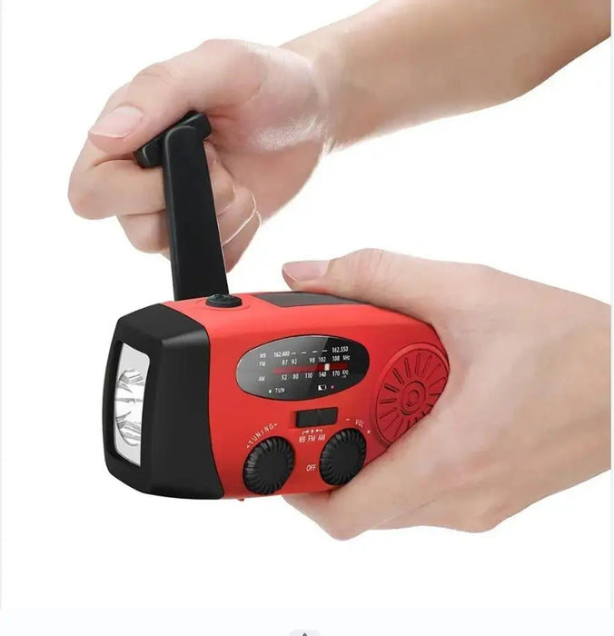 2000mAh Hand‑Crank Emergency Radio with LED Torch, USB & Solar Charging