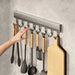 Drill-Free Wall-Mounted Aluminium Hook Rack — 6/8/10 Hook Options