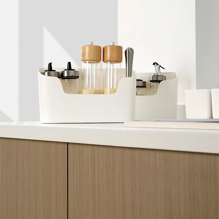 Adhesive Wall-Mounted Storage Rack – Single-Tier Kitchen & Bathroom Organiser (1pc/2pc)