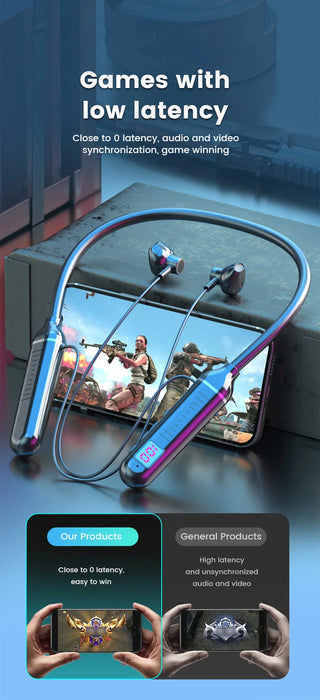 Neckband Earphones G07 — Bluetooth 5.1, ANC, LED Display, Waterproof