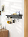 Wall-Mounted Key Organiser with Tray and Hooks – No-Drill or Drill Fixing