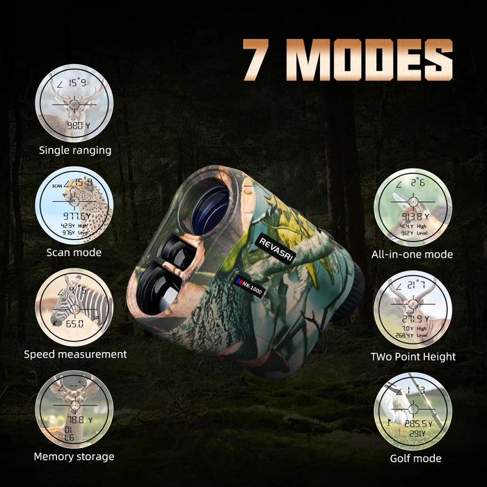 Laser Rangefinder 1000 m/yd Rechargeable 6x Monocular for Hunting & Golf