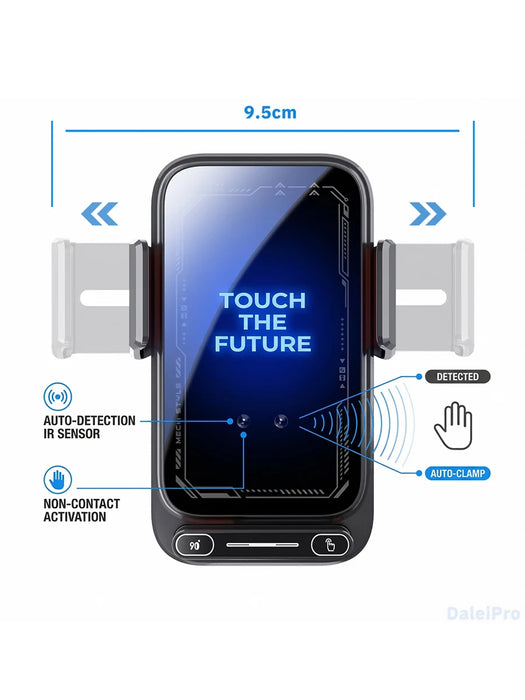 15W Car Phone Charger & Holder — Auto‑Sensing Vent Mount with One‑Touch Release