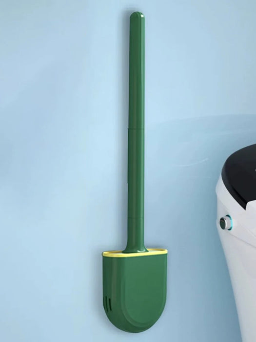 Wall-hanging Long-handle Toilet Brush with Silicone Head, 36×9×4 cm