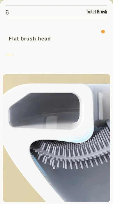 Wall-Mounted Soft TPR Toilet Brush with Removable Handle — Space-Saving