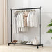 Telescopic Heavy-Duty Metal Clothes Rack on Wheels — Adjustable Garment & Drying Rack