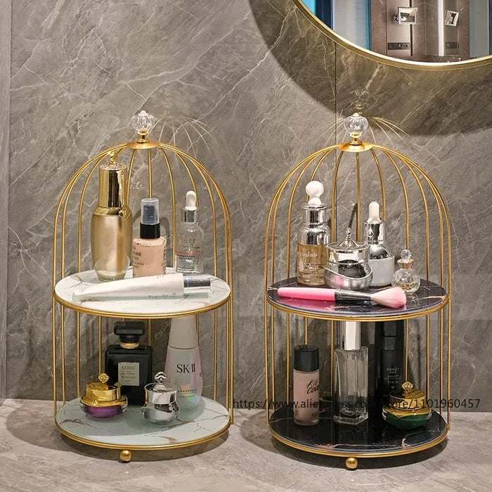 Metal Makeup Organiser – Multi-Shelf Cosmetic Storage for Vanity & Bathroom