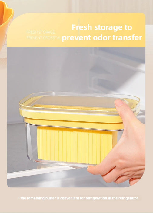 Airtight Butter Slicer & Keeper with Lid — Cutter and Fridge Storage Dish