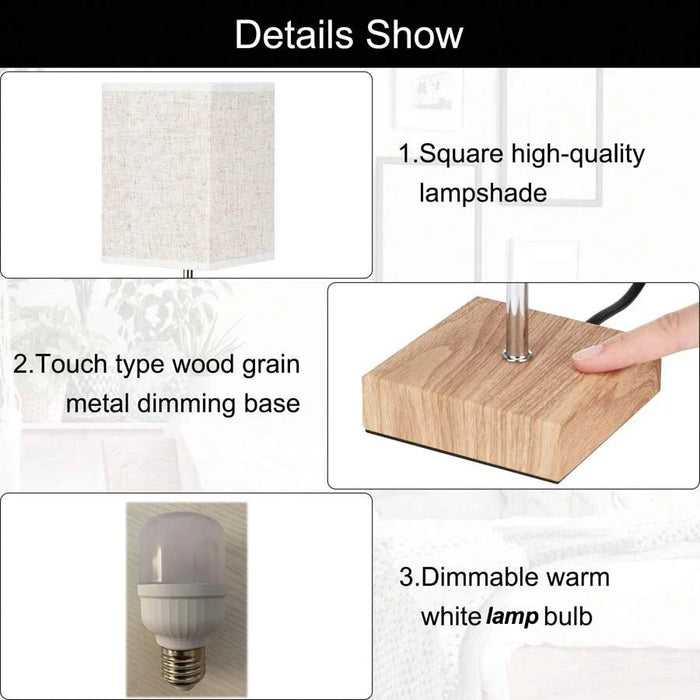 Lampa biurkowa LED od Bedside Lamps - dotykowa, ściemnialna lampa stołowa z portem USB i Type C, szybkie ładowanie, ochrona oczu - idealne światło do czytania dla studentów i osób czytających przez długie godziny