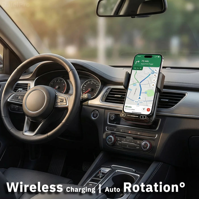 15W Car Phone Charger & Holder — Auto‑Sensing Vent Mount with One‑Touch Release