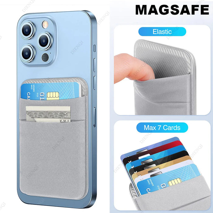 MagSafe Elastic Lycra Phone Card Holder — Fits iPhone 16/15 Pro Max & MagSafe Android