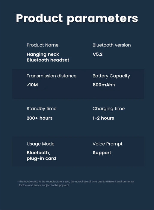 Neckband Earphones G07 — Bluetooth 5.1, ANC, LED Display, Waterproof
