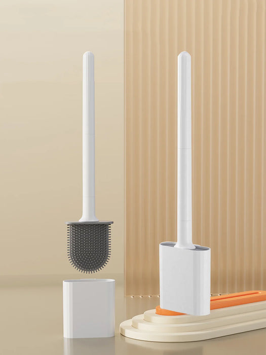 Mini Silicone Toilet Brush Set — Wall‑Mounted or Free‑Standing, Soft Silicone Brush