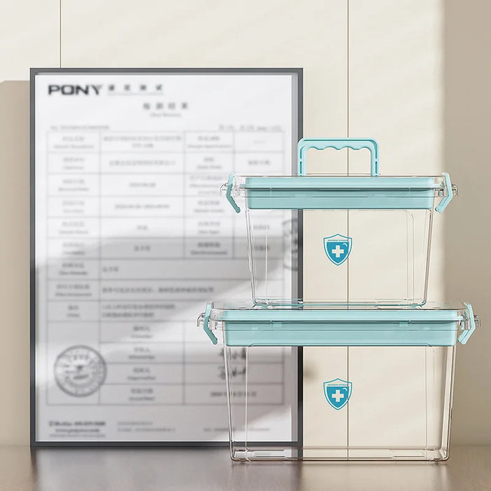 Transparent Medical Storage Box — Foldable, Large-Capacity Medicine Cabinet