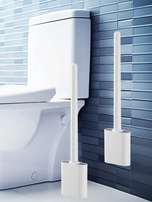 Mini Silicone Toilet Brush Set — Wall‑Mounted or Free‑Standing, Soft Silicone Brush