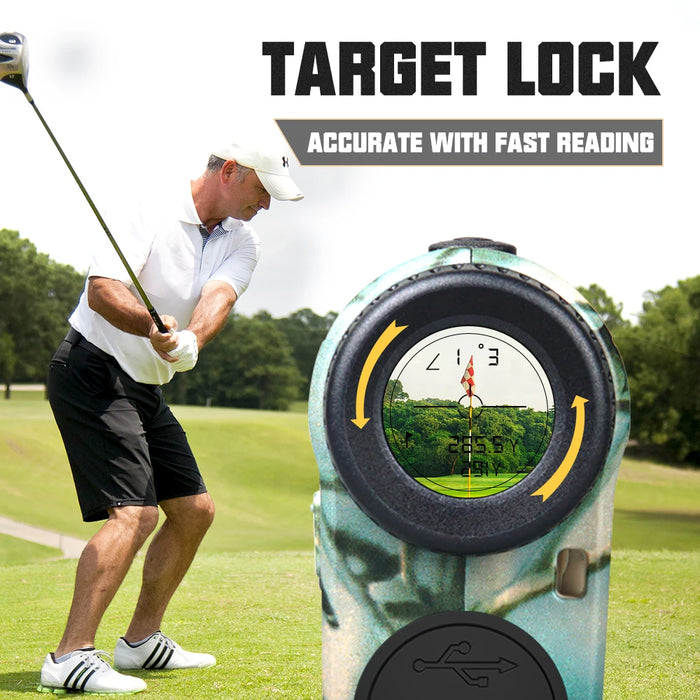 Laser Rangefinder 1000 m/yd Rechargeable 6x Monocular for Hunting & Golf