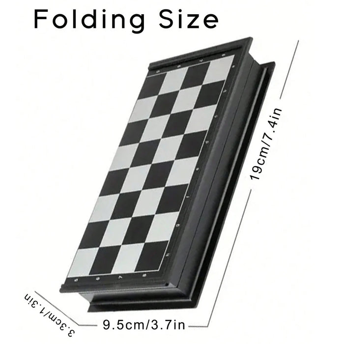 Magnetic Folding Chess Set — Gold & Silver Pieces, Portable Travel Board (7.5 in & 9.8 in)