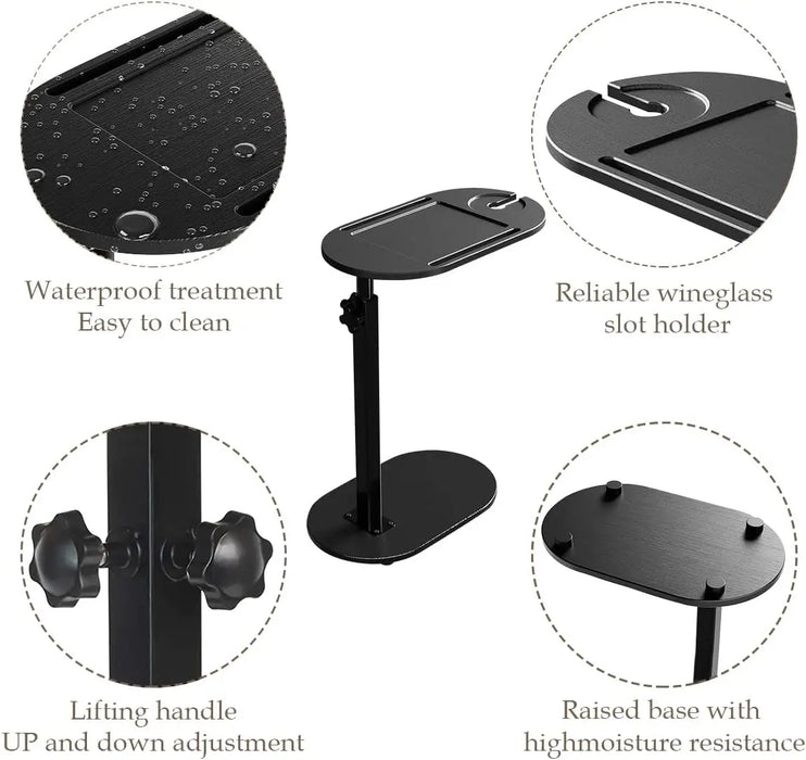 Bamboo Bathtub Side Tray – Height Adjustable Freestanding Bath Caddy