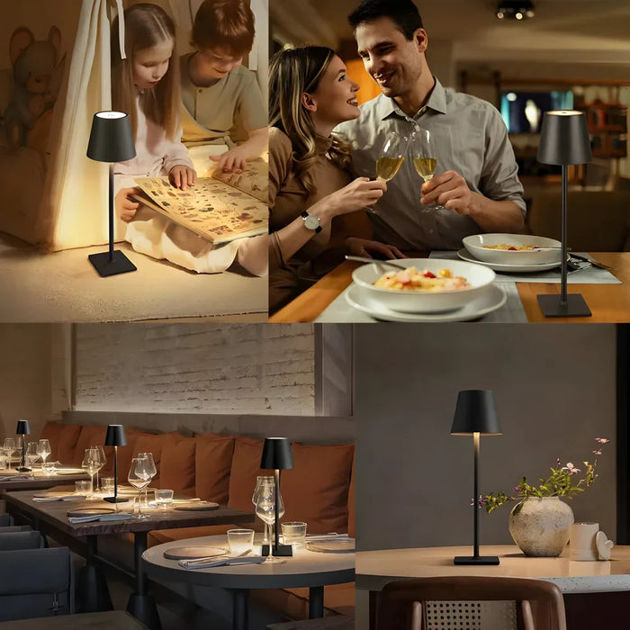 LED Ładowalna Lampa Biurkowa - Dotykowy Włącznik Lampki Stołowe, 3 Tryby Kolorów, Regulacja Jasności - Idealna do Sypialni, Salonu, Baru i Dekoracyjnego Oświetlenia na Kolację