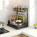 Metal Pull-Out Under-Sink Organiser with Sliding Shelf — Kitchen Storage (White/Black)