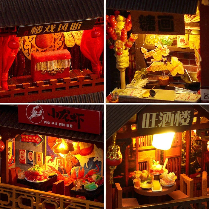 Retro Street-Food Book Nook DIY Wooden Miniature Kit — Shelf Insert