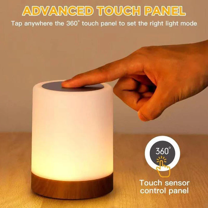 Lampe tactile LED - Lampe de chevet avec lumière RVB, capteur tactile et fonction lampe de bureau portable - Solution d'éclairage parfaite pour la chambre & cadeau pour enfants