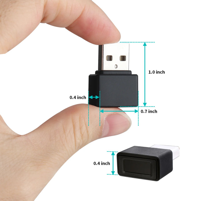 Mini USB Fingerprint Reader for Windows Hello — Metal Biometric Scanner for PC and Laptop