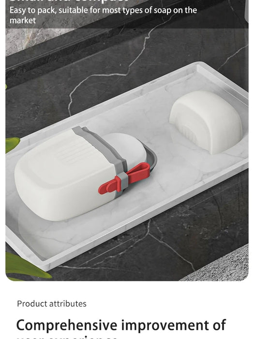 Portable Sealed Soap Box – Waterproof Travel Soap Dish with Draining Design, White 8×5×11cm