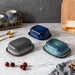 Retro Kiln-Change Porcelain Butter Dish with Lid — Countertop Butter Keeper
