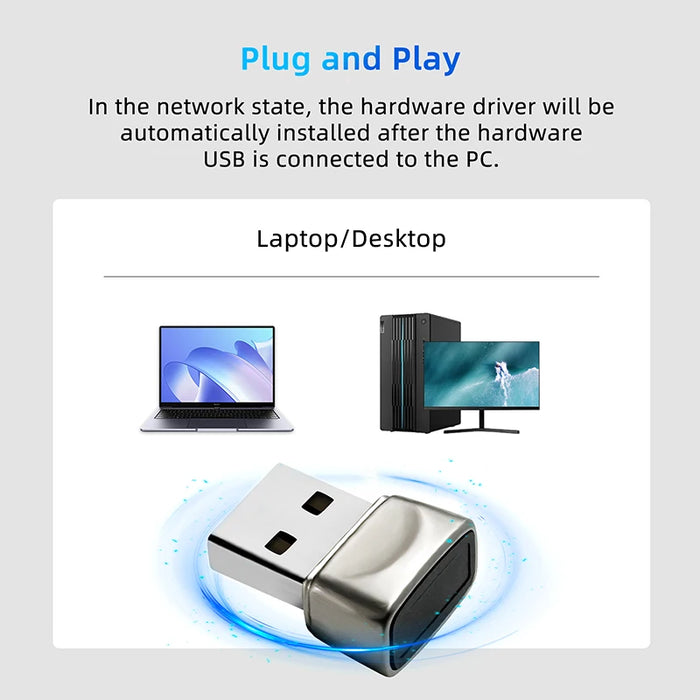Mini USB Metal Fingerprint Reader for Windows Hello (FP200/WA27)