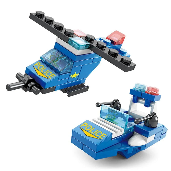 147-piece 6-in-1 City Police Building Block Set (monkey man) – Small bricks for ages 6-12