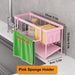 Kitchen Sink Organiser — Sponge Holder with Dishcloth Hanger and Adhesive Sticker