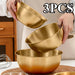 3pc Stainless Steel Mixing Bowls — Oven & Dishwasher Safe with Measurement Marks