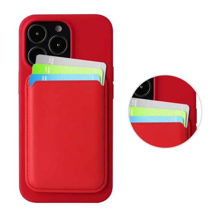 Magnetic Leather Wallet Card Holder — MagSafe Stand for iPhone 11–15