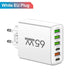65W 6-Port USB PD Charger – 2x USB‑C PD + 4x USB Fast Wall Charger (EU/US)