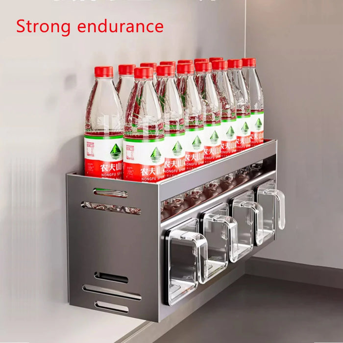 No-drill Wall-mounted Metal Spice Rack — Rust-resistant Kitchen Organizer