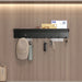 Wall-Mounted Key Organiser with Tray and Hooks – No-Drill or Drill Fixing