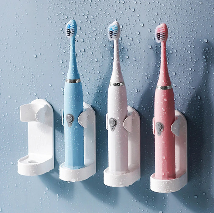 Wall-Mounted Electric Toothbrush Holder — Traceless ABS Stand, Fits Most Electric Brushes