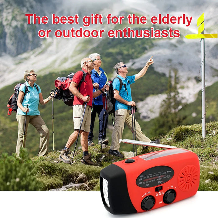 2000mAh Hand‑Crank Emergency Radio with LED Torch, USB & Solar Charging