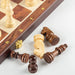 15" x 15" Folding Walnut Chess Set with Solid Wooden Pieces