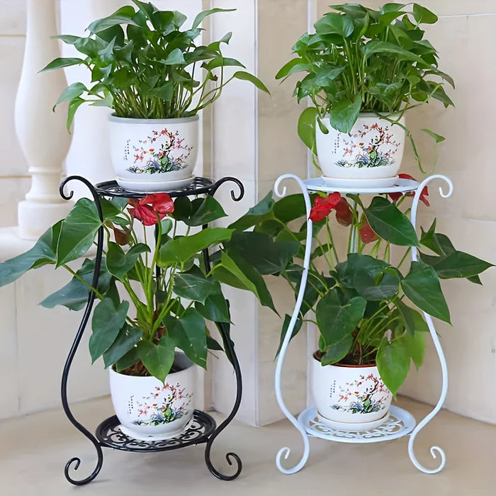 Double-Layer Metal Plant Stand — Multi-Layer Floor Display (1 pack)