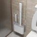 Silicone Wall-hanging Toilet Brush & Holder — Long Handle, Soft Bristles, Blue
